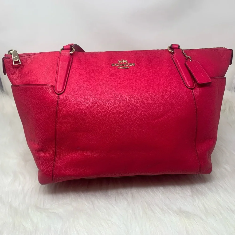 Coach Hot Pink Leather Tote Bag - Picture 8 of 15